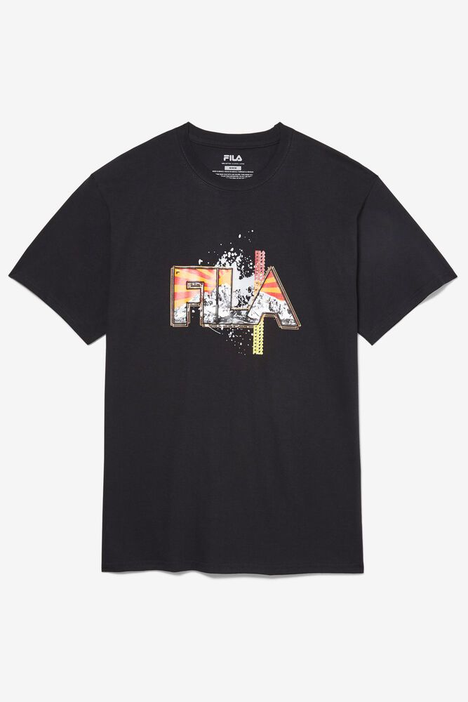 Fila T-Shirt Stitch Mt. Mens Black - India ZPA-640537